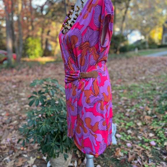 TIBI New York Pink & Lavender Print Wrap Dress, EUC, XS - Picture 3 of 10